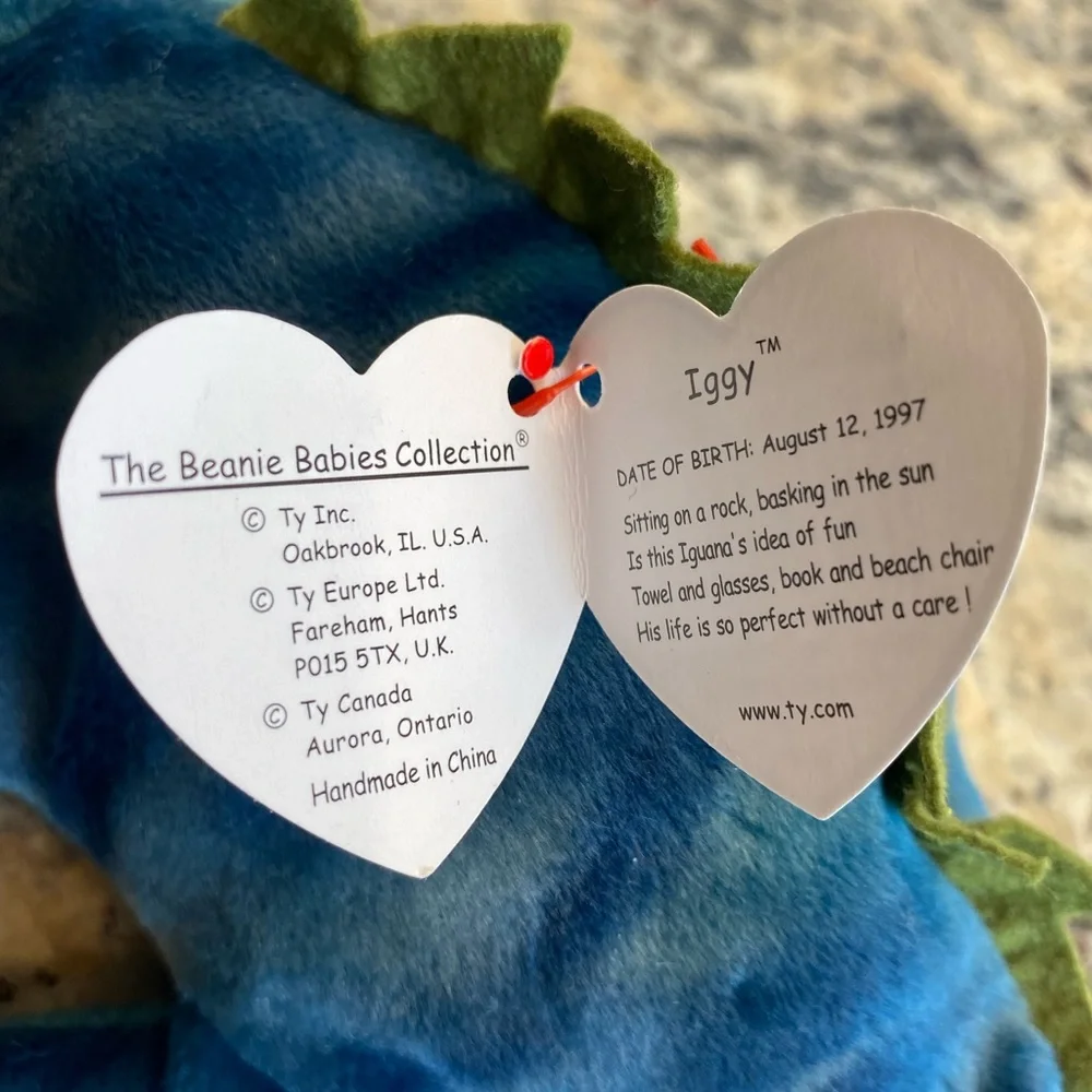 1997 TY INC. Beanie Babies Iggy the Chameleon. RARE with TAG ERRORS - Picture 8 of 8